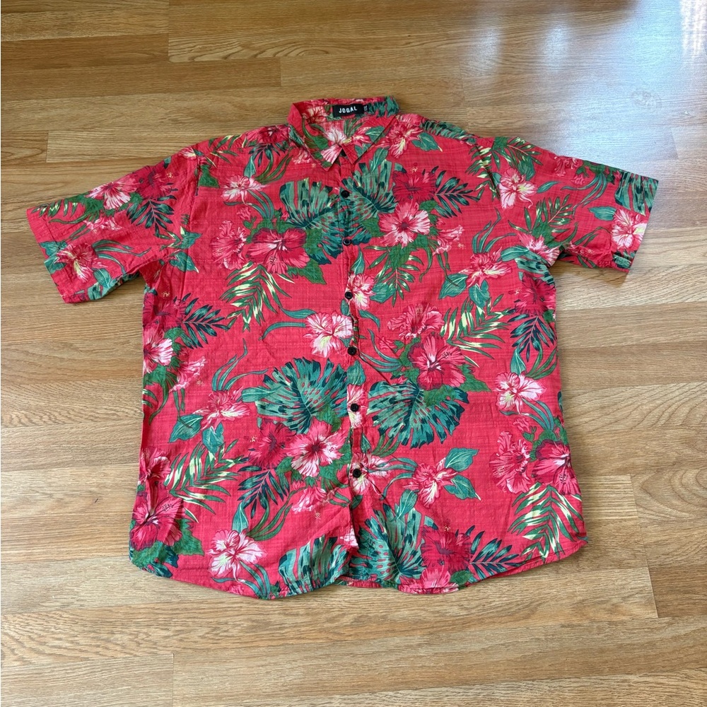 Red Floral Men's Shirt